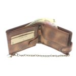 Portofel Chopper cu lant piele naturala maro 7