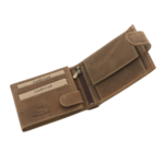 Portofel Craniu din piele naturală maro cu capsă și RFID – Portofel bărbați personalizabil 4