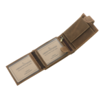 Portofel Craniu din piele naturală maro cu capsă și RFID – Portofel bărbați personalizabil 6