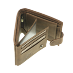 Portofel Craniu din piele naturală maro cu capsă și RFID – Portofel bărbați personalizabil 8