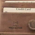 Portofel Craniu din piele naturală maro, RFID, cadou 4