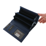 Portofel Damă Albastru Închis Belmonte Royal Blue din Piele Naturală 4