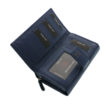 Portofel Damă Albastru Închis Belmonte Royal Blue din Piele Naturală 5