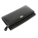 Portofel dama negru piele naturală La Scala 18cm