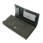 Ladies Leather wallet Green Genuine Gultieri 18cm 5