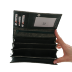 Ladies Leather wallet Green Genuine Gultieri 18cm 6