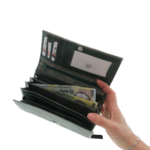 Ladies Leather wallet Green Genuine Gultieri 18cm 9