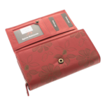 Belmonte Flowers Red Leather Women’s Wallet – Personalized Elegant Leather Wallet 5