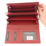 Belmonte Flowers Red Leather Women’s Wallet – Personalized Elegant Leather Wallet 6