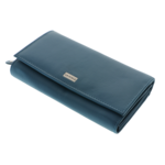 Ladies wallet turquoise natural leather La Scala 18cm 2