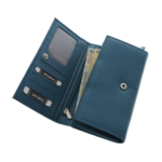 Ladies wallet turquoise natural leather La Scala 18cm 7