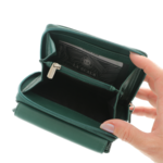 Portofel damă verde Ruby piele naturală 10x13cm 10