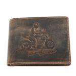 Men's wallet brown natural leather biker 1