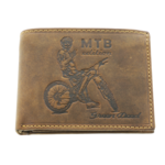 Portofel Mountain Bike din piele naturală maro RFID – Portofel bărbați personalizabil