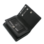 Portofel negru damă Scala Luxury Collection piele naturală 13 cm 4