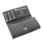 Portofel negru de damă Scala Luxury Collection din piele naturală – 17 cm 4