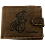 Men's Leather Wallet with Cyclist