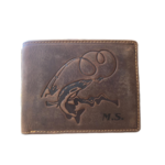 Men's Leather Wallet with Fish and Rod 6