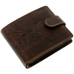 Hunting dog leather wallet brown