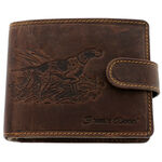 Hunting dog leather wallet brown 1
