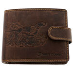 Hunting dog leather wallet brown