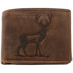 Brown leather wallet with deer 1