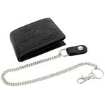 Leather wallet with black motorcycle chain 2