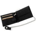Leather wallet with black motorcycle chain 3