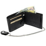 Leather wallet with black motorcycle chain 7