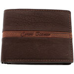 Brown stitched leather wallet 1