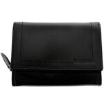 Women's Black Leather La Scala Wallet