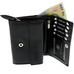 Women's Black Leather La Scala Wallet 6