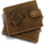 Brown Dachshund Dog Leather Wallet