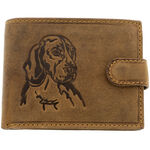 Brown Leather RFID Wallet with Vizsla Dog 7