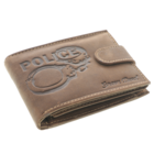 Brown Leather Wallet – Police Handcuffs Design 2