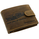 RFID collector's car brown leather wallet