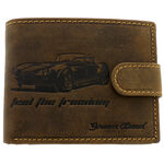 RFID collector's car brown leather wallet 2