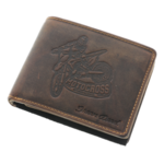 Motocross brown leather wallet 1