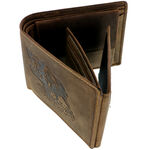Leather men's wallet with wild boar 5