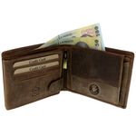 Leather men's wallet with wild boar 6