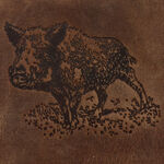 Leather men's wallet with wild boar 7