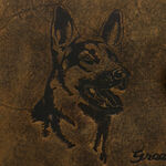 RFID german shepherd natural leather wallet 6