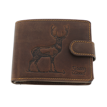 Brown deer leather wallet 12cm