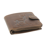 Brown deer leather wallet 12cm 2