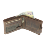Brown deer leather wallet 12cm 6