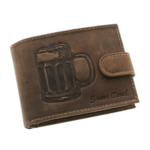 Natural leather wallet pint of beer RFID