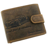 Feel the freedom brown natural leather wallet
