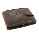 Brown leather wallet cat RFID 2