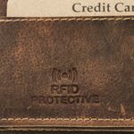 Brown leather wallet cat RFID 8