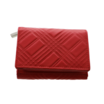 Portofel rosu damă Scala Luxury Collection piele naturală 13 cm 2